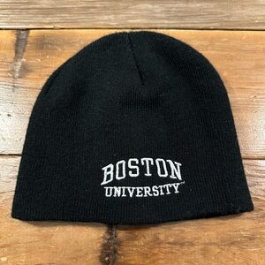 Boston University BU Black Knit Wool Beanie Hat
